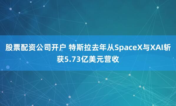 股票配资公司开户 特斯拉去年从SpaceX与XAI斩获5.73亿美元营收